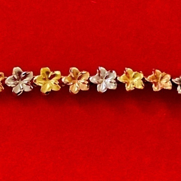 Color 14k (7.8gr) solid gold bracelet 🌸 Flower - Picture 1 of 6